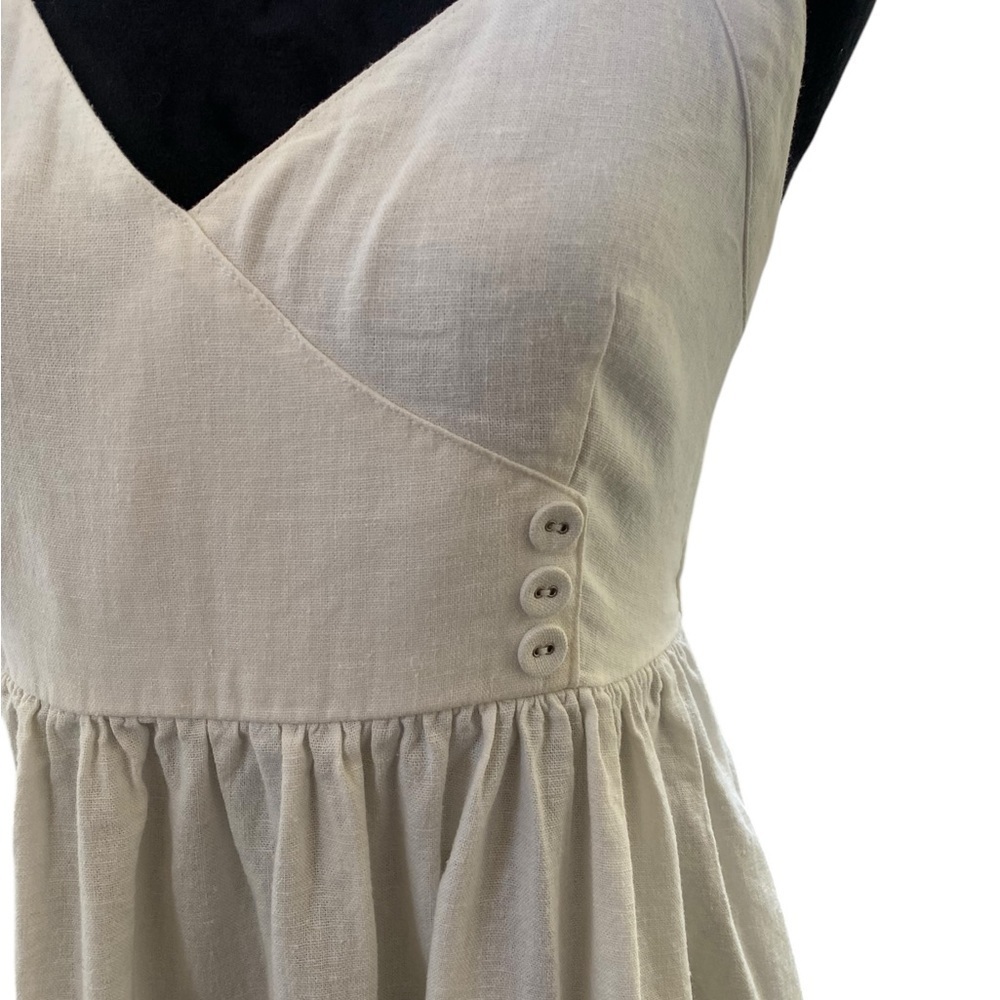 Urban Outfitters Marnie Halter Sweetheart Neckline White Linen Mini Dress SZ M - Picture 5 of 15